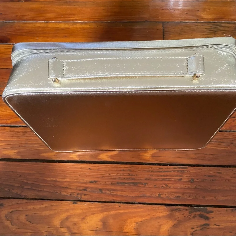 🧩 3/$20 Lancôme Large Square Cosmetic Bag Gold